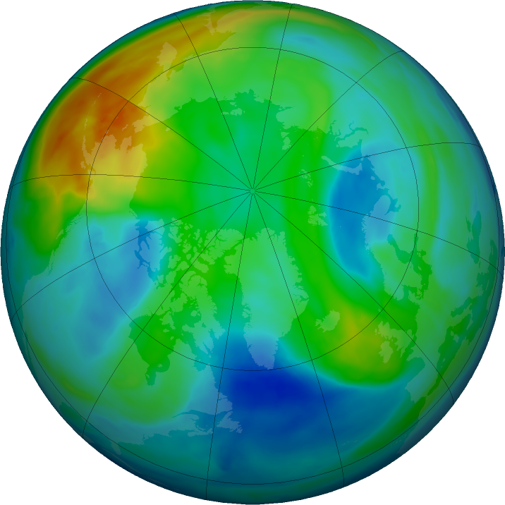 Arctic ozone map for 03 December 2020